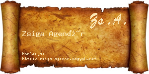 Zsiga Agenór névjegykártya
